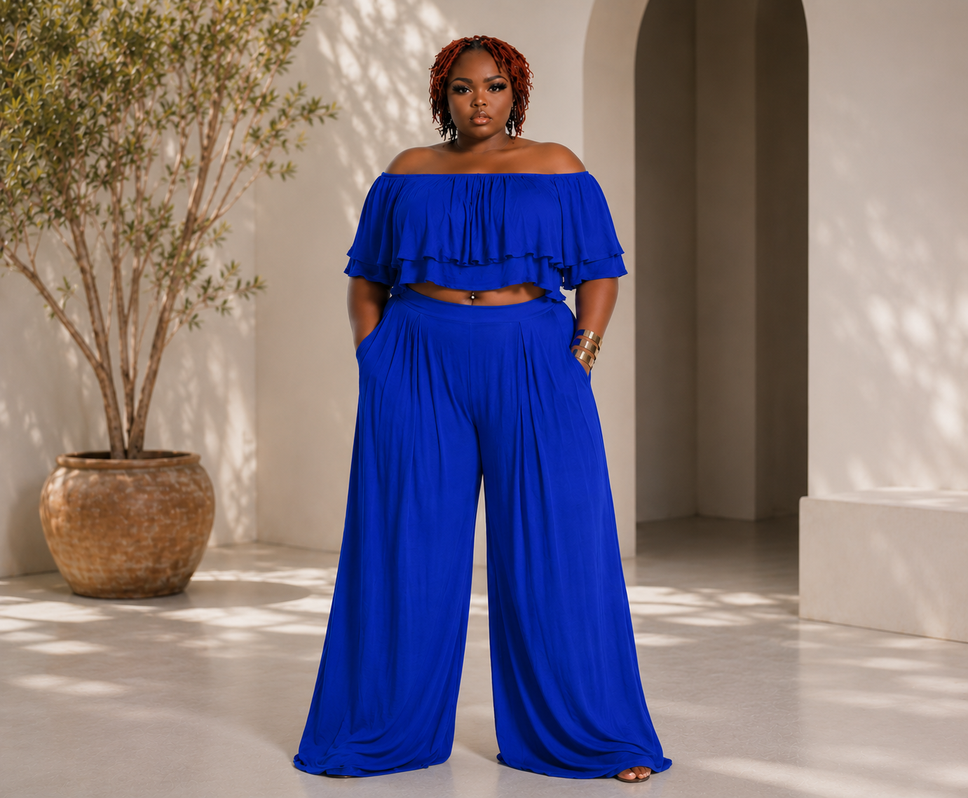 Summer Breeze Ruffle Two-Piece Set