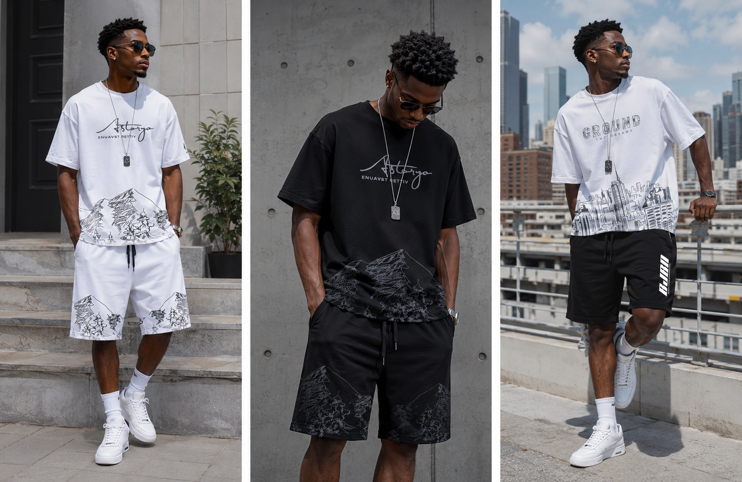 Men's Graphic T-Shirt & Shorts Matching Set