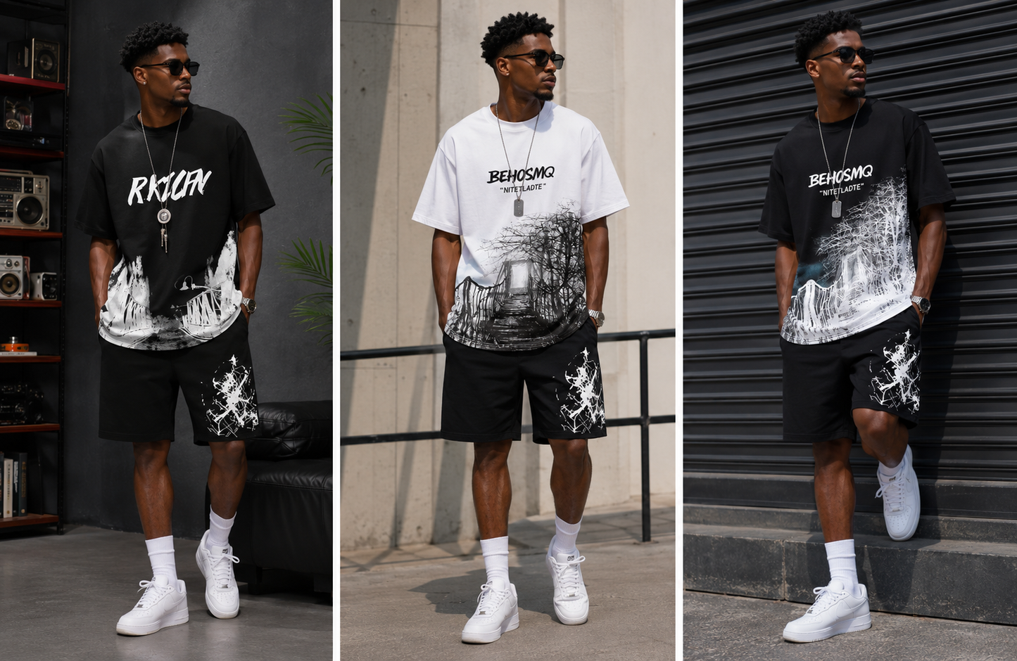 Men's Graphic T-Shirt & Shorts Matching Set
