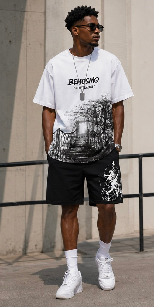 Men's Graphic T-Shirt & Shorts Matching Set