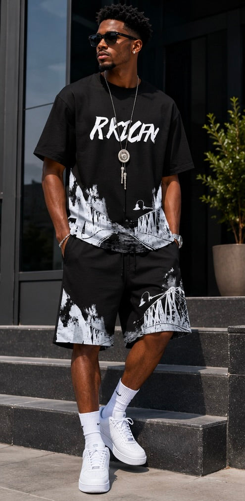 Men's Graphic T-Shirt & Shorts Matching Set