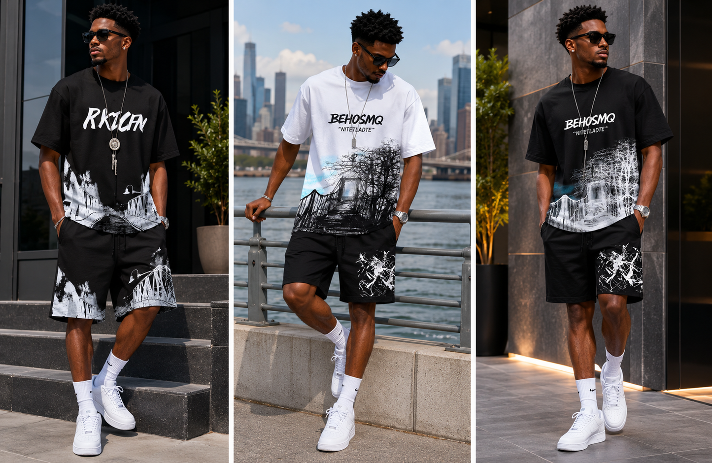 Men's Graphic T-Shirt & Shorts Matching Set