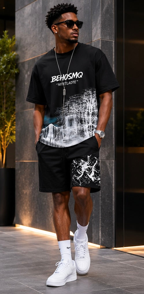 Men's Graphic T-Shirt & Shorts Matching Set