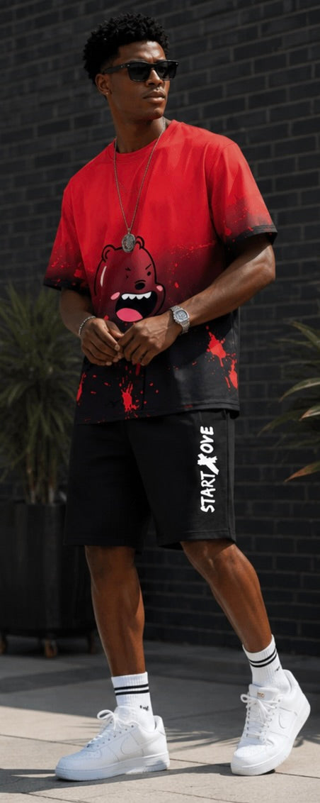 Men's Graphic T-Shirt & Shorts Matching Set