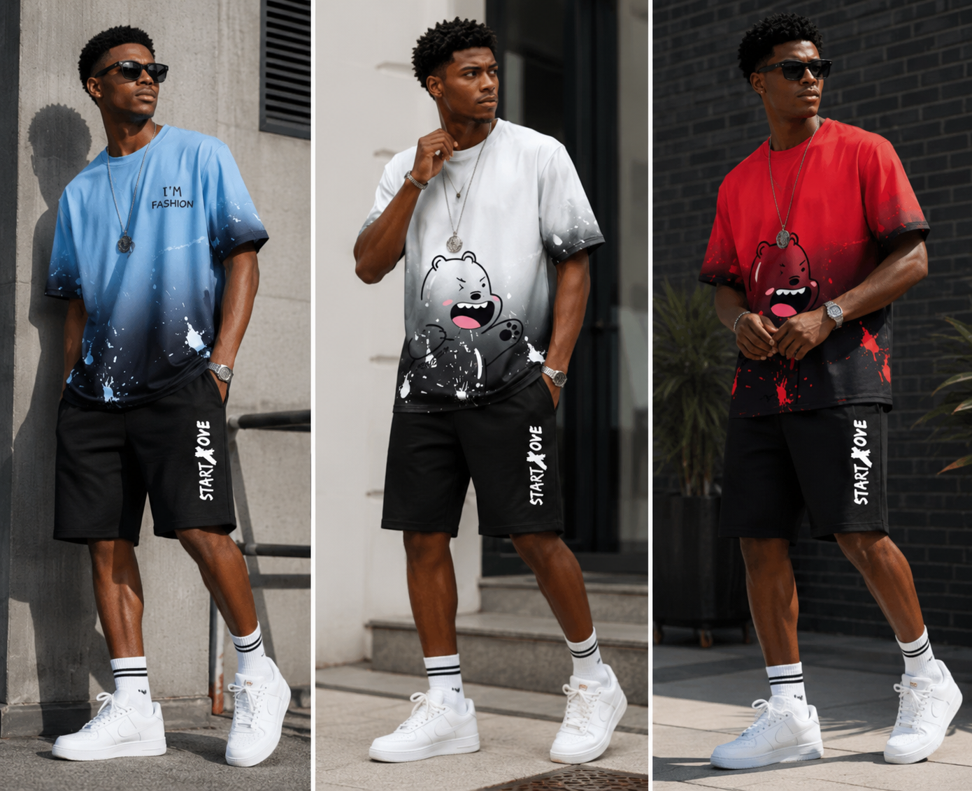 Men's Graphic T-Shirt & Shorts Matching Set