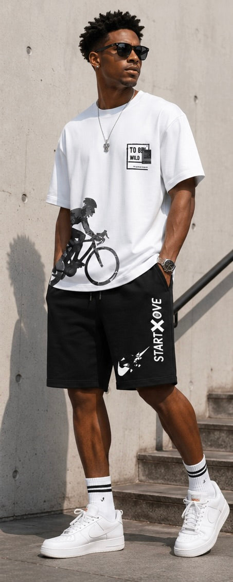Men's Graphic T-Shirt & Shorts Matching Set