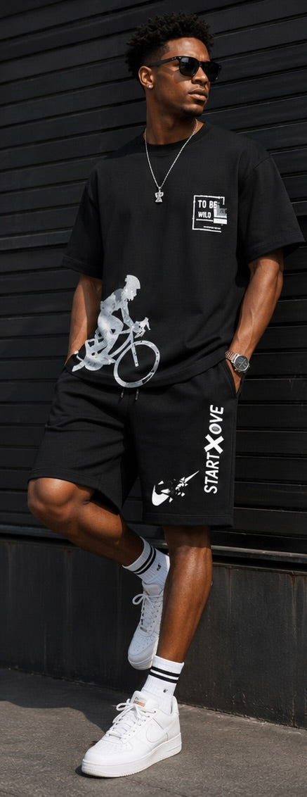 Men's Graphic T-Shirt & Shorts Matching Set