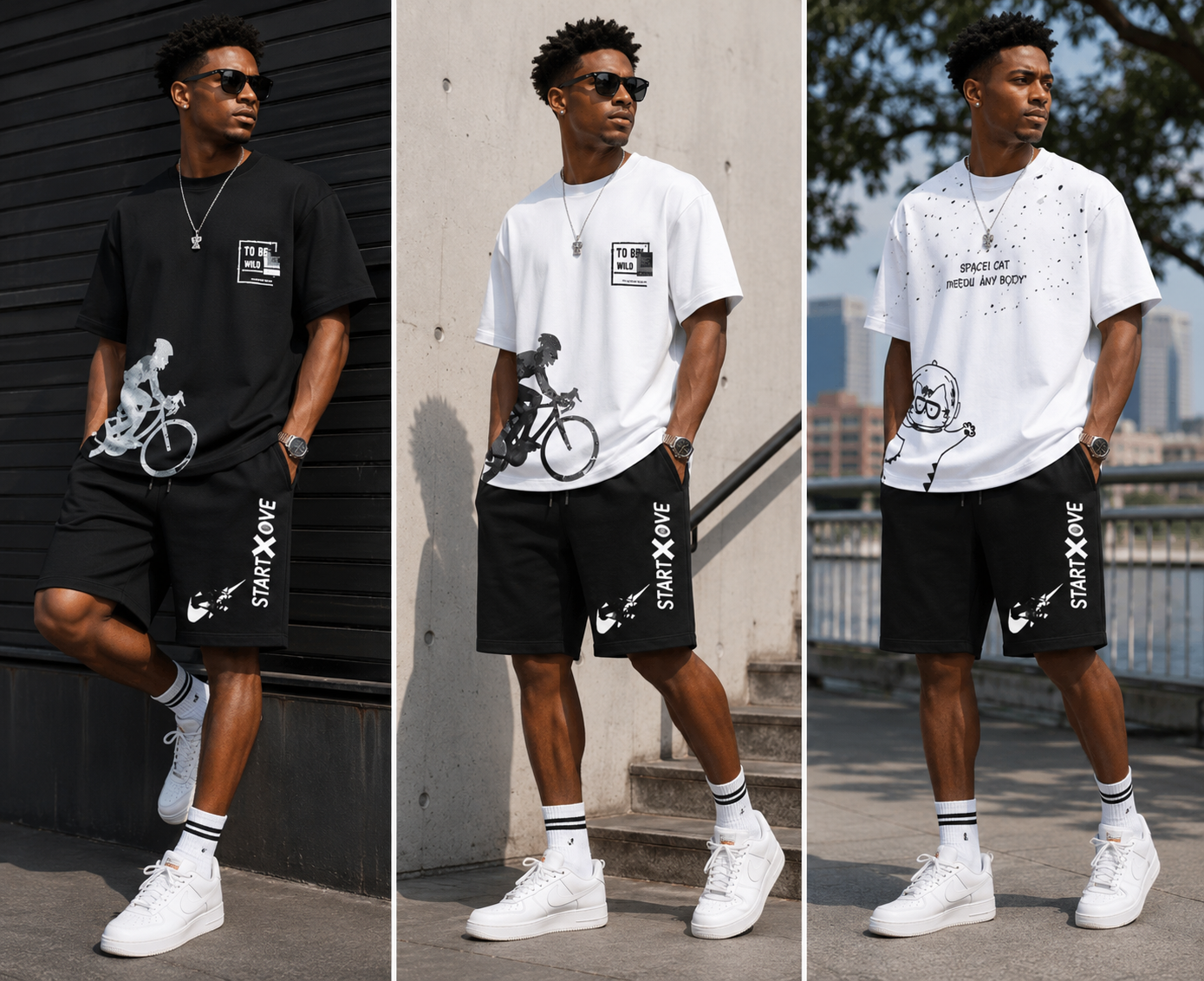 Men's Graphic T-Shirt & Shorts Matching Set