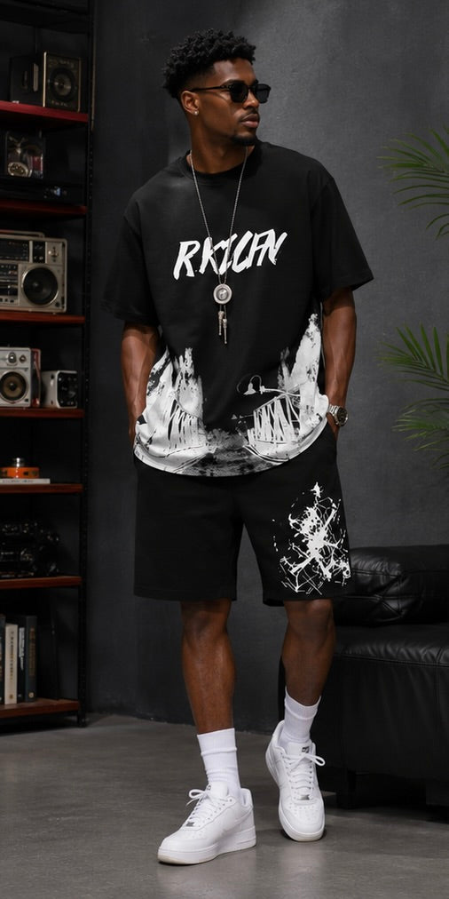 Men's Graphic T-Shirt & Shorts Matching Set