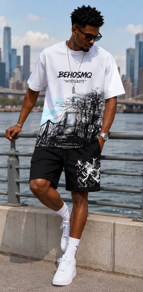 Men's Graphic T-Shirt & Shorts Matching Set
