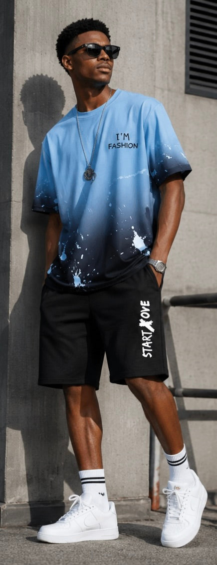 Men's Graphic T-Shirt & Shorts Matching Set