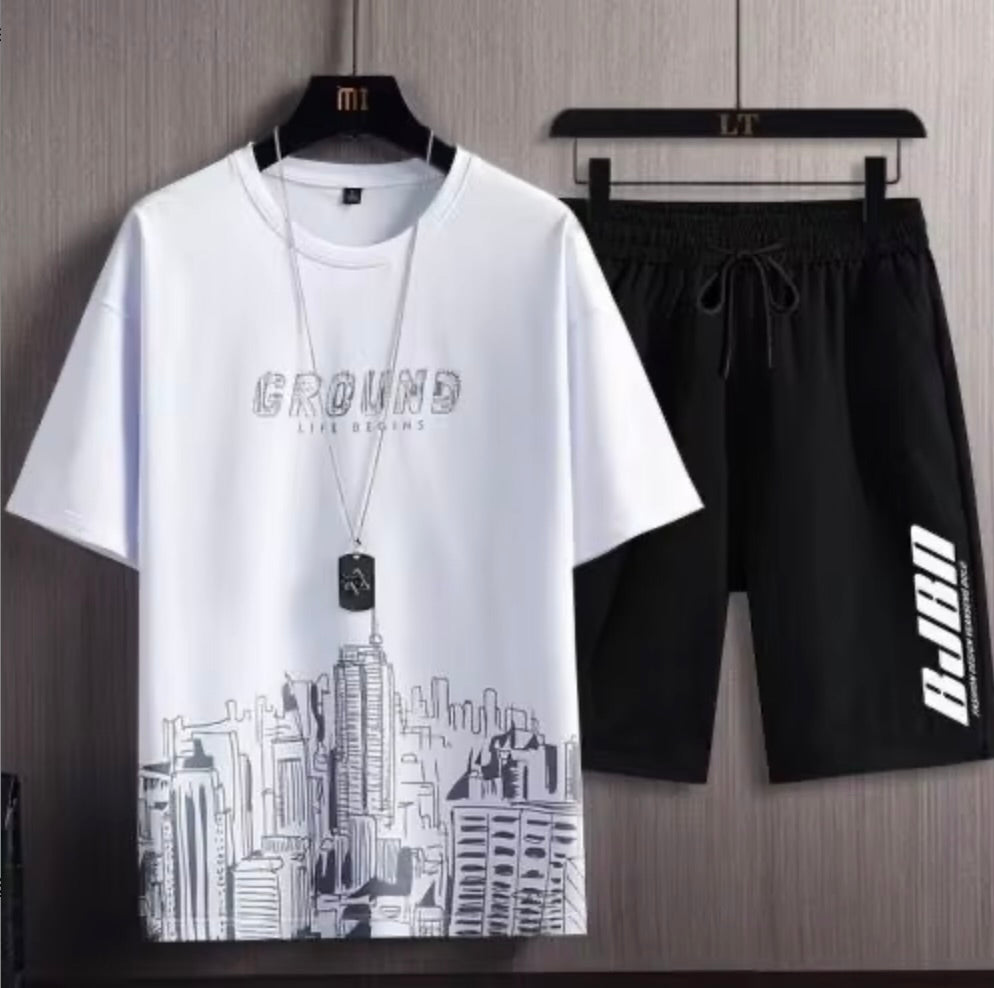 Men's Graphic T-Shirt & Shorts Matching Set
