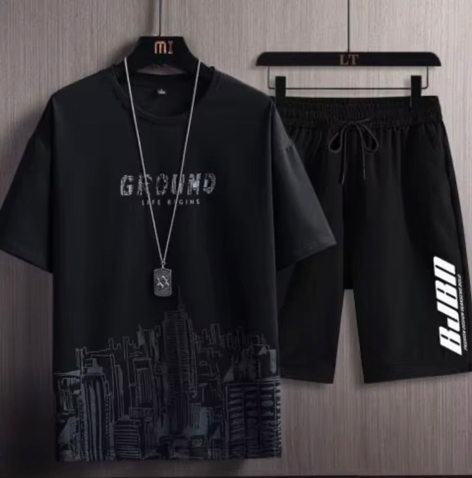 Men's Graphic T-Shirt & Shorts Matching Set