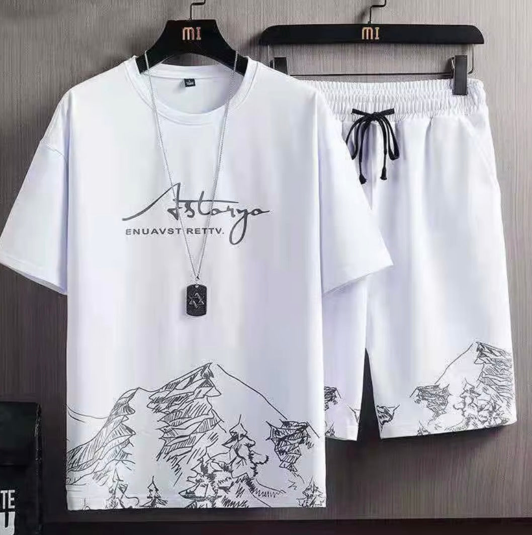 Men's Graphic T-Shirt & Shorts Matching Set