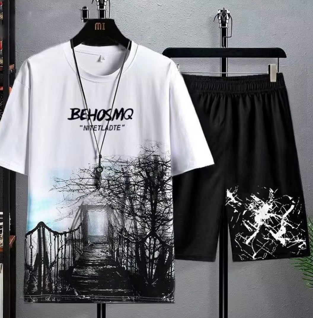 Men's Graphic T-Shirt & Shorts Matching Set