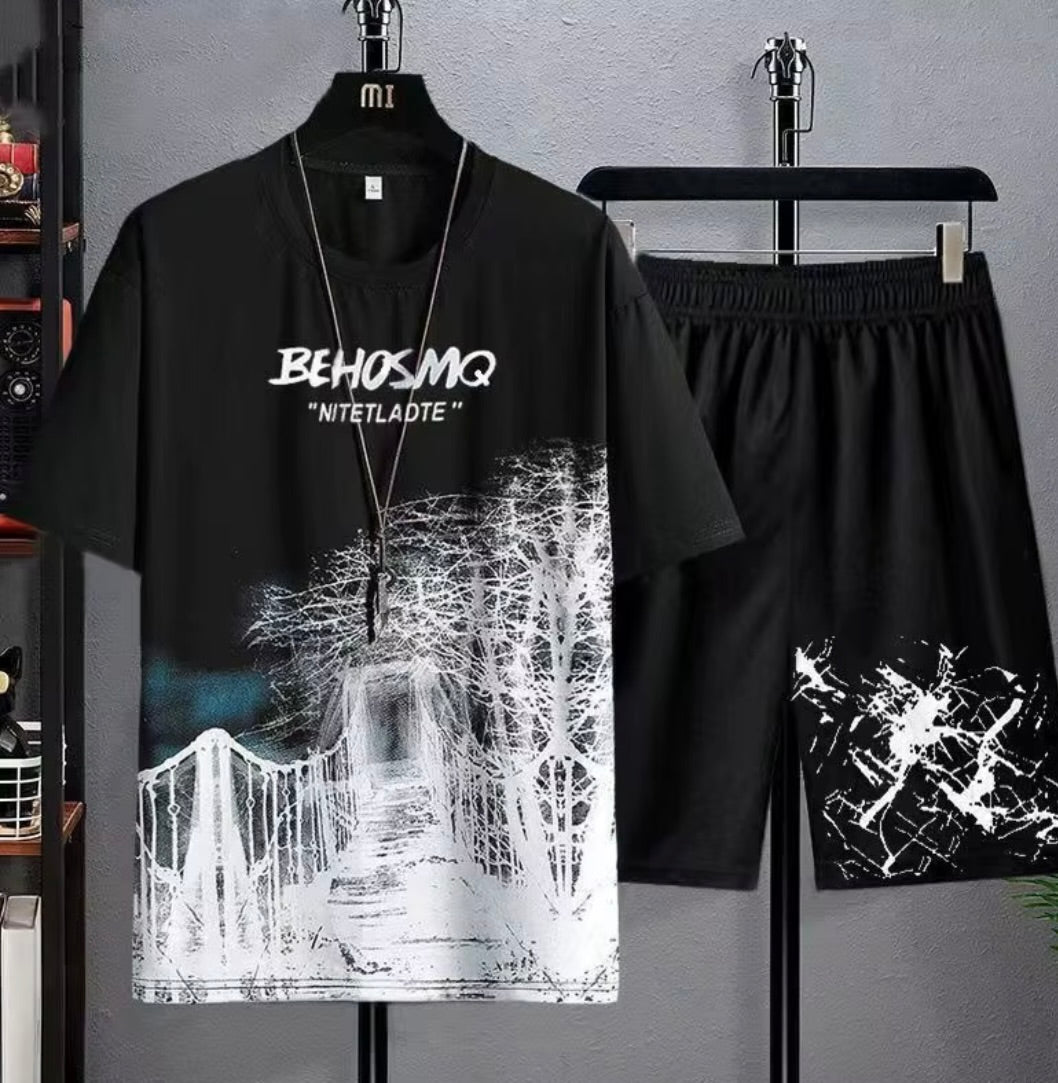 Men's Graphic T-Shirt & Shorts Matching Set
