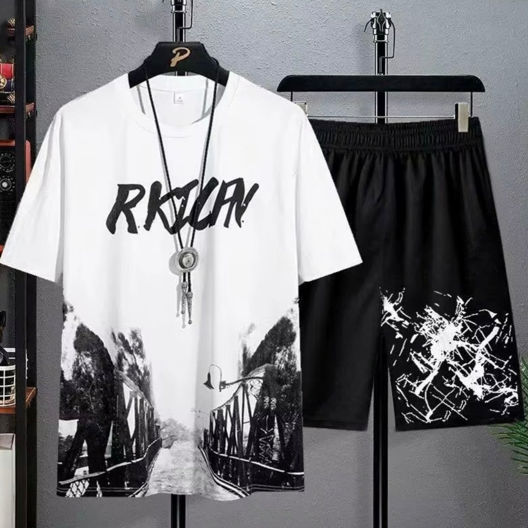 Men's Graphic T-Shirt & Shorts Matching Set