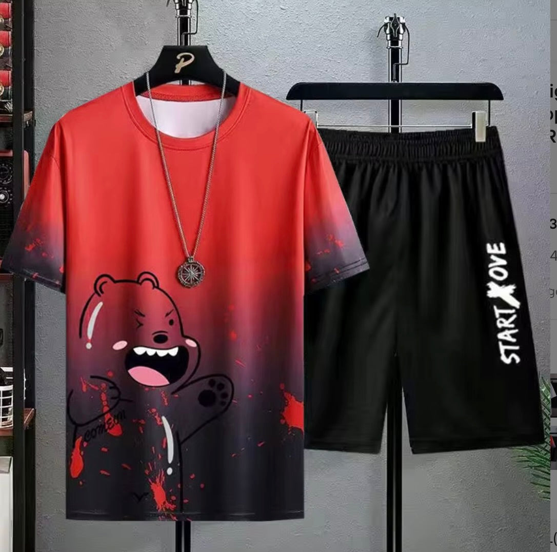 Men's Graphic T-Shirt & Shorts Matching Set