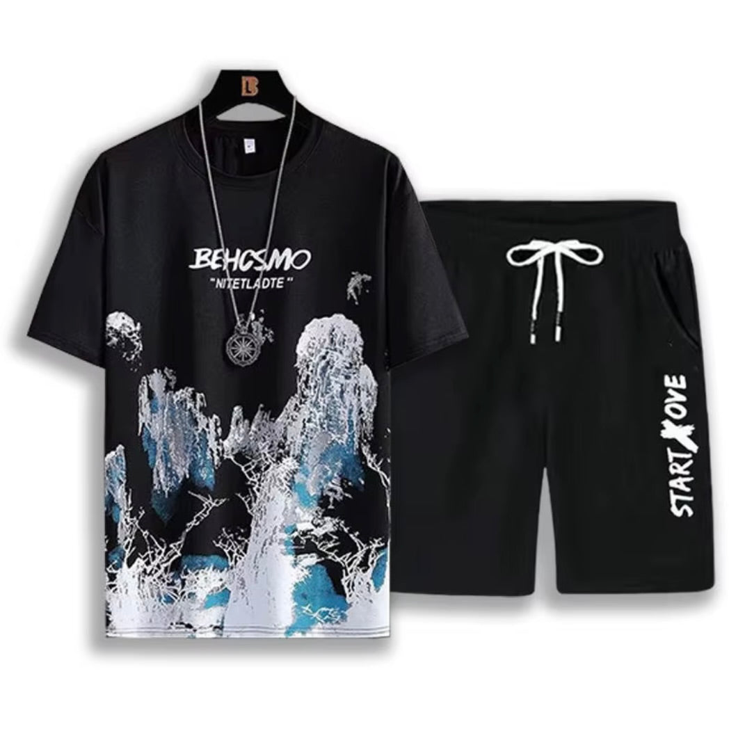 Men's Graphic T-Shirt & Shorts Matching Set