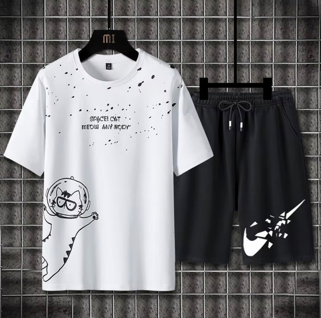 Men's Graphic T-Shirt & Shorts Matching Set