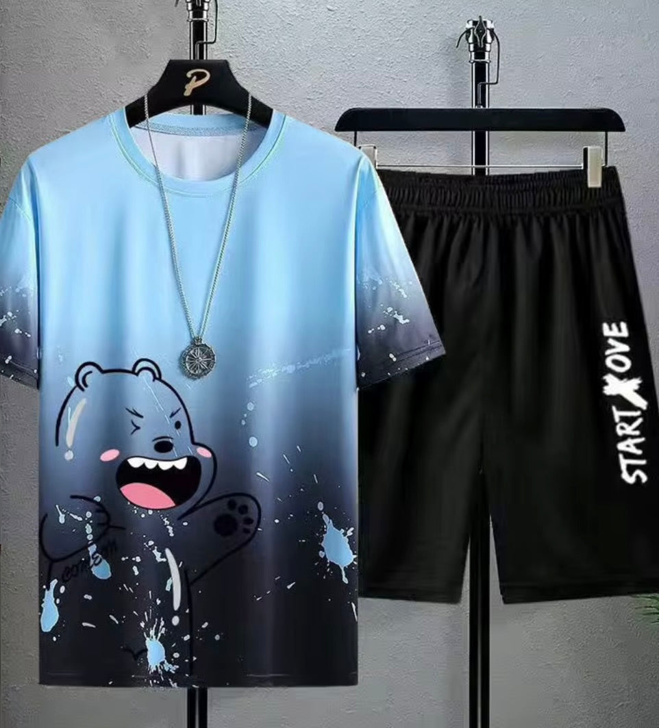 Men's Graphic T-Shirt & Shorts Matching Set