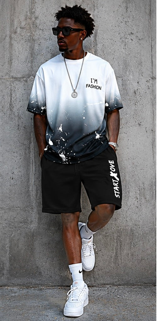 Men's Graphic T-Shirt & Shorts Matching Set
