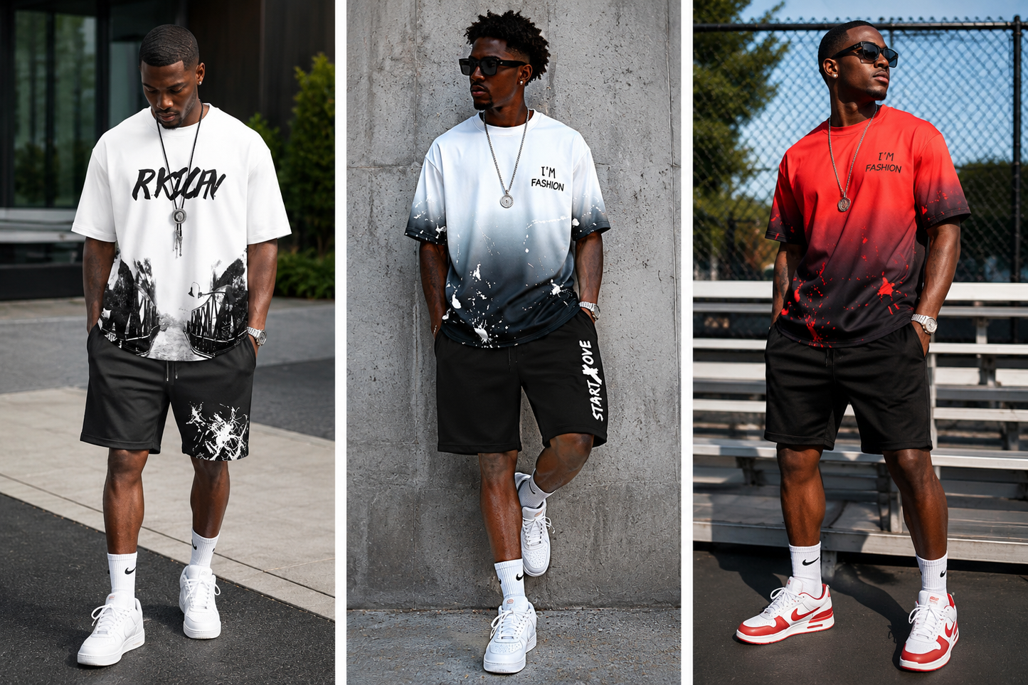 Men's Graphic T-Shirt & Shorts Matching Set