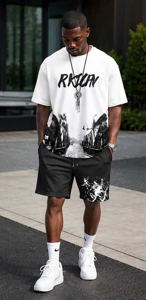Men's Graphic T-Shirt & Shorts Matching Set